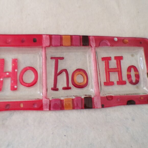 Lori Siebert Silvestri Serving Tray Platter Hand Blown Fused Glass - Picture 1 of 6